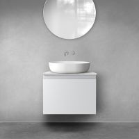 Zestaw Oltens Vernal szafka 60 cm podumywalkowa wisząca z blatem Tera szary mat/jasny marmur 68710700