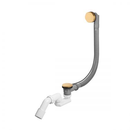 Oltens Oster automatic bath waste and overflow trap with lever handle brushed gold 03001810