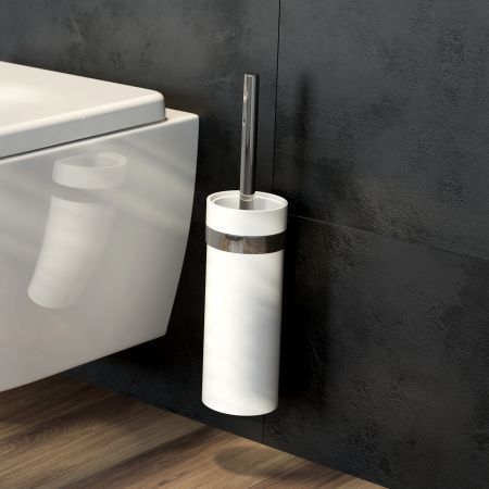 Oltens Vernal hängende Toilettenbürste mit Griff Keramik weiß/Chrom 82102000