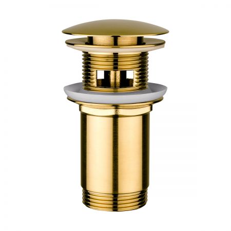 Oltens Halsa washbasin plug with overflow brushed gold 05100810