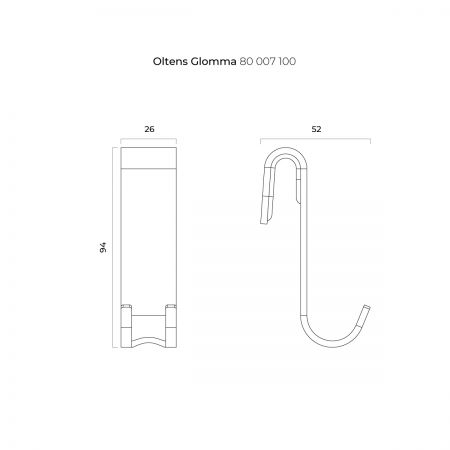 Oltens Glomma glass-mounted towel rack chrome 80007100