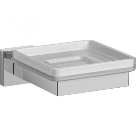 Oltens Tved soap dish with handle glass matte/chrome 84101510