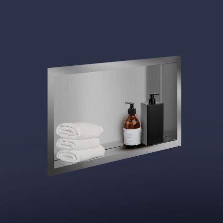 Oltens Grotta Einbauregal 30x60x10 cm aus Edelstahl 97001100