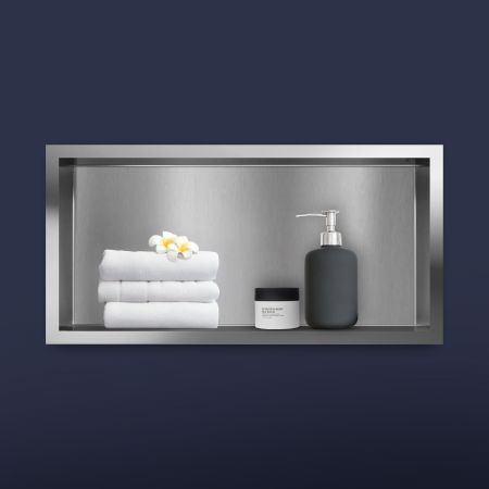Oltens Grotta Einbauregal 30x60x10 cm aus Edelstahl 97001100