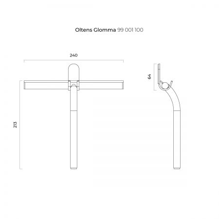 Oltens Glomma water wiper with handle chrome 99001100
