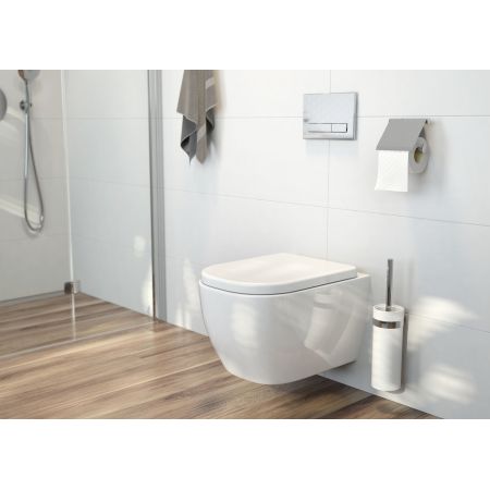 Oltens Vernal szczotka toaletowa wisząca  biała ceramika/chrom 82102000