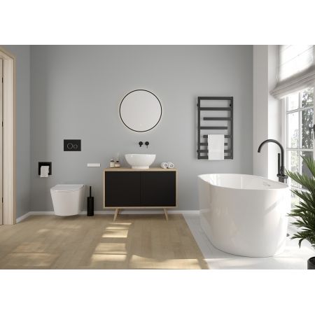 Oltens Lule glass toilet flush button black/chrome/black 57201300