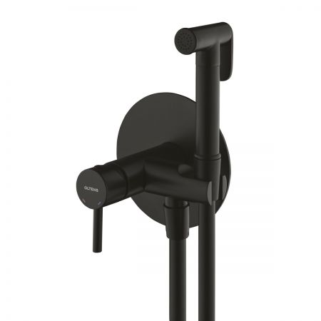 Oltens Molle flush-mounted bidet mixer tap with shower hand, matte black 31100300