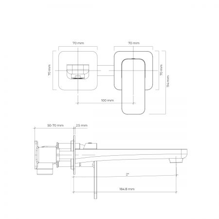 Oltens Hadsel Unterputz-Waschbeckenbatterie, komplett, Graphit 32106400