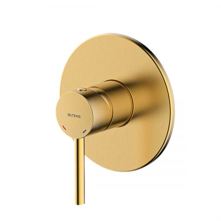 Oltens Molle flush-mounted mixer tap, Ume Hvita shower set included, in brushed gold 36612810