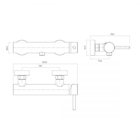 Oltens Molle bateria prysznicowa ścienna czarny mat 33010300