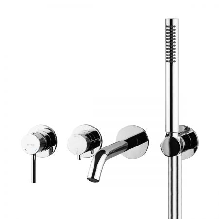Oltens Molle flush mounted bathtub and shower mixer 4-channel chrome 34105100