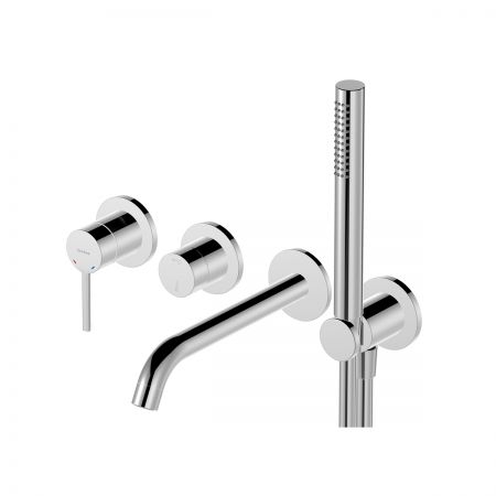 Oltens Rann 4-hole flush-mounted complete bath and shower mixer tap chrome finish 34110100
