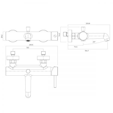 Oltens Molle bateria wannowo-prysznicowa ścienna miedź szczotkowana 34112610