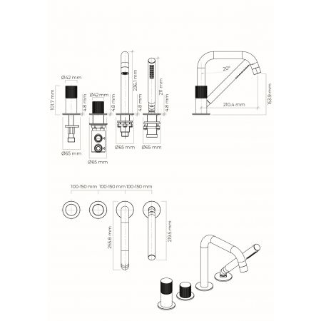 Oltens Hamnes komplette 4-Loch Dusch- und Wannenbatterie Chrom 34202100