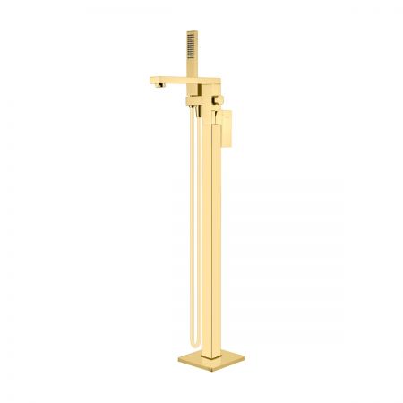 Oltens Gota free-standing complete bath and shower mixer tap, golden gloss 34301800