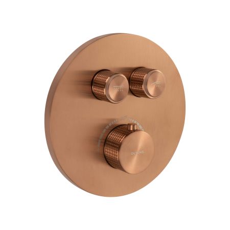 Oltens Onega flush-mounted thermostatic bath and shower mixer tap, brushed copper 34601610