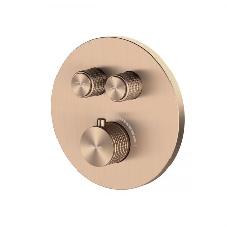 Oltens Onega bateria wannowo-prysznicowa podtynkowa termostatyczna miedź szczotkowana 34601610