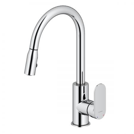 Oltens Lista standing kitchen mixer with pull-out spray head chrome 35202100