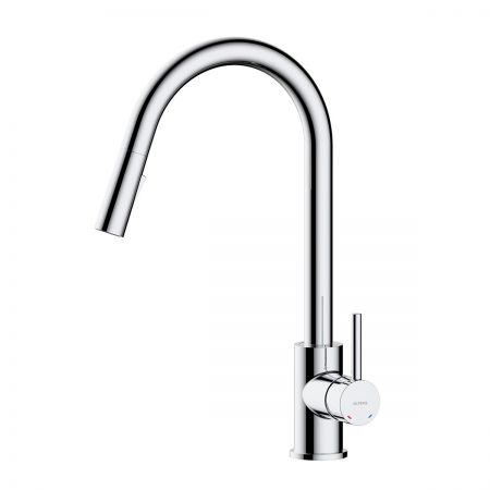 Oltens Litla pillar kitchen mixer tap with pull-out spout, chrome finish 35204100