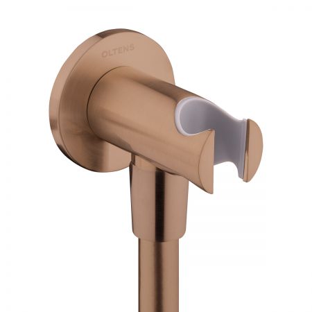 Oltens Hvita round elbow connector with holder, brushed copper 39304610