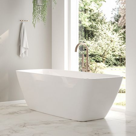 Oltens Millaa freistehende Wanne 170x78 cm oval Acryl weiß 12002000
