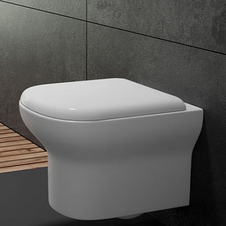 Set Oltens Gulfoss závěsná WC mísa PureRim s povrchovou úpravou SmartClean, s prkénkem s pomalým sklápěním 42508000