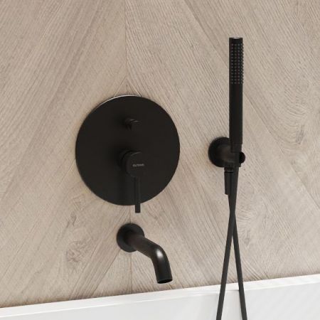 Oltens Molle concealed installation bath and shower set, black matte 36602300