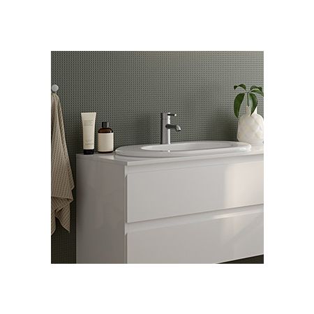 Oltens Vernal zestaw mebli łazienkowych 160 cm z blatem biały połysk 68339000