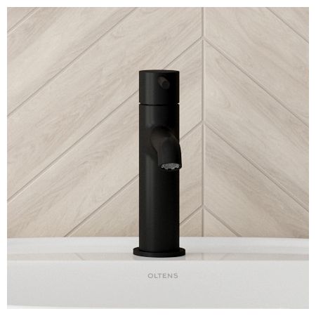 Oltens Molle Slim bateria umywalkowa stojąca czarny mat 32203300