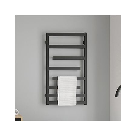 Oltens Flamma grzejnik łazienkowy 88x50 czarny mat 55014300