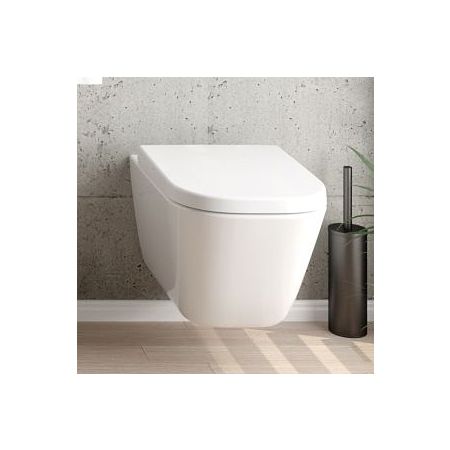 Set of Oltens Hadsel wall-mounted WC bowl PureRim with slow-closing toilet seat 42040000