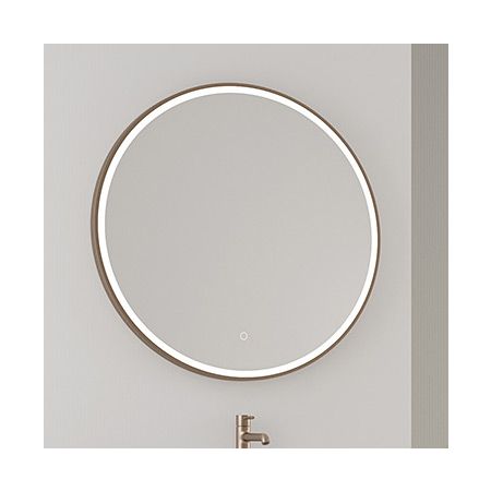 Oltens Nordlis mirror 80 cm, round with LED lighting and Klarglas system, brushed copper 64101610