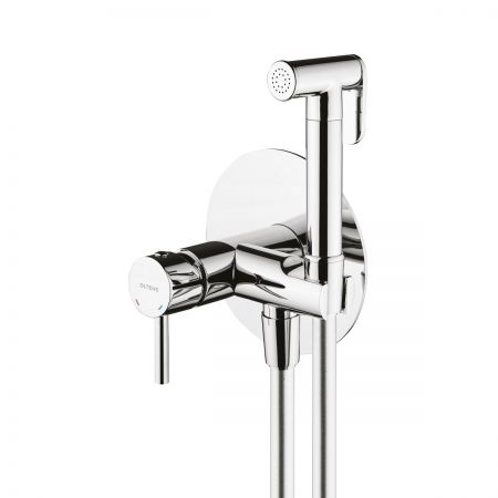 Oltens Molle flush-mounted bidet mixer tap with shower hand, chrome finish 31100100