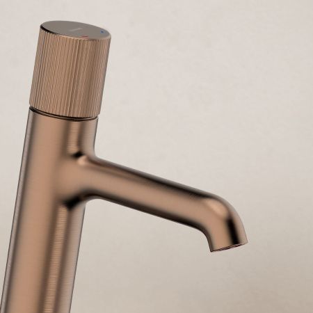 Oltens Hamnes pillar basin mixer tap, brushed copper 32202610