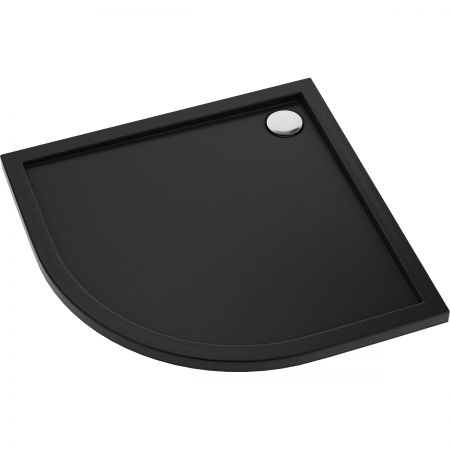 Oltens Superior shower tray 90x90 cm half-round acrylic matte black 16002300