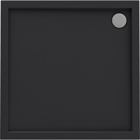Oltens Superior brodzik 80x80 cm kwadratowy akrylowy czarny mat 17002300
