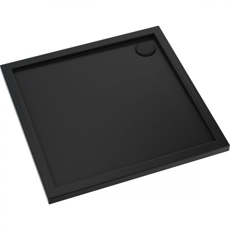 Oltens Superior brodzik 80x80 cm kwadratowy akrylowy czarny mat 17002300