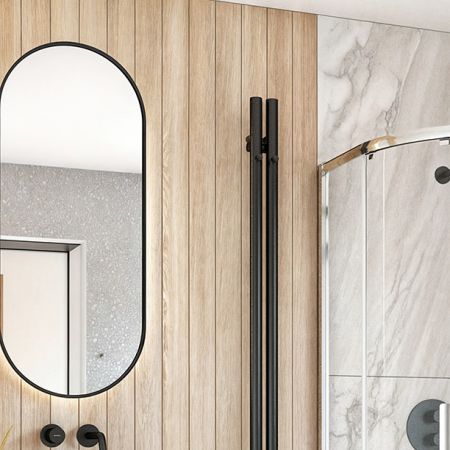 Oltens Nordlis mirror 50x120 cm, oval with LED lighting and Klarglas system 64114300