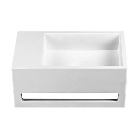 Oltens Fri Wall-Mounted Lavatory Basin 35.5 x 20 cm, LavaForm, left-handed, matte white 40006900