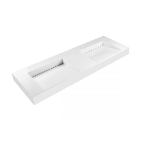 Oltens Stila Wall-Mounted Lavatory Basin 140x45 cm LavaForm, gloss white 40005000