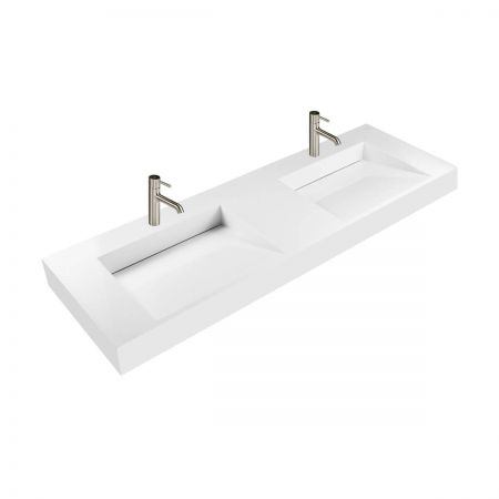Oltens Stila Wall-Mounted Lavatory Basin 140x45 cm LavaForm, gloss white 40005000