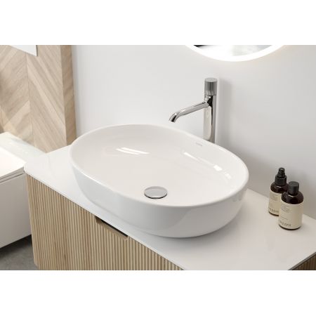 Oltens Hamnes Thin countertop washbasin 60,5x41,5 cm oval white 40320000