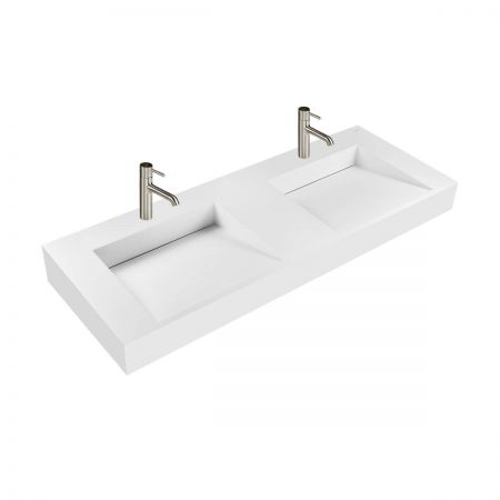 Oltens Lun 120 cm vanity cabinet with Stila LavaForm washbasin, matte black/matte white 68803300