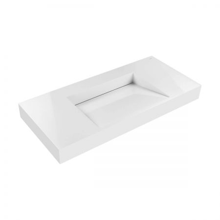 Oltens Lun 100 cm vanity cabinet with Stila LavaForm washbasin, matte white/glossy white 68792000