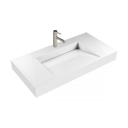 Oltens Stila umywalka 90x45 cm ścienna LavaForm biały połysk 40002000