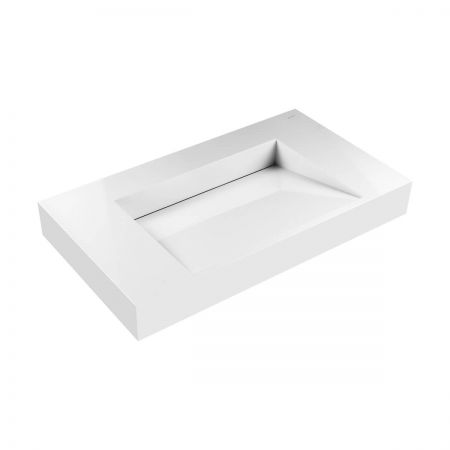 Oltens Lun 80 cm vanity cabinet with Stila LavaForm washbasin, matte black/matte white 68791300