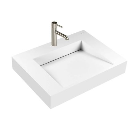 Oltens Vernal set: 60 cm vanity unit with Stila LavaForm washbasin in matt black/matt white 68841300