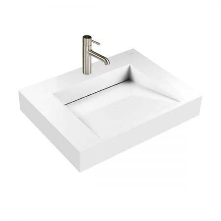 Oltens Lun 60 cm vanity cabinet with Stila LavaForm washbasin, oak/glossy white 68788060