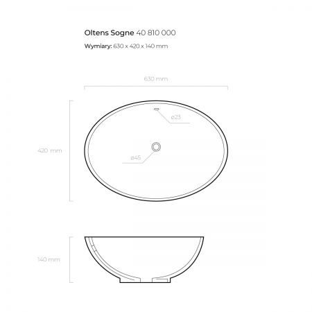 Oltens Sogne Aufsatzwaschbecken 63x42 cm oval mit SmartClean-Schicht weiß 40810000